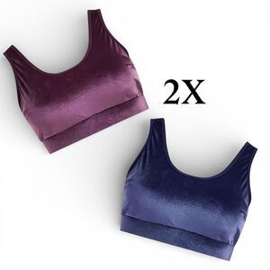 Bundle of 2 NWT Torrid (2X) Lightly Lined Wireless Velvet Bralettes